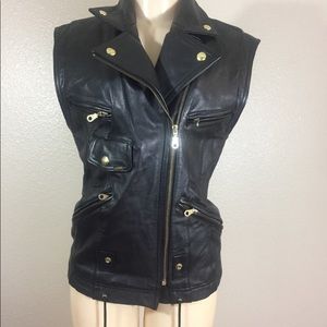 Guess Vintage Women’s Black Leather Vest